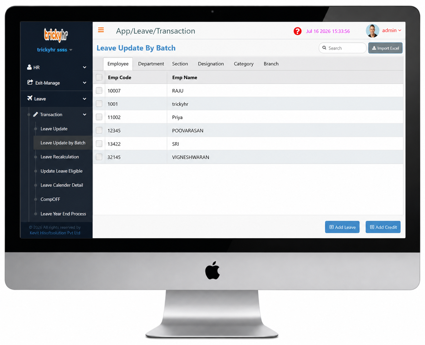 Leave Update by Batch